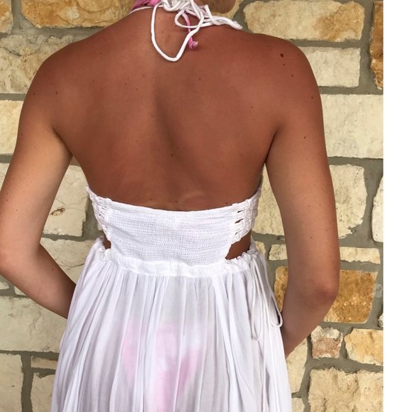 NWT Bohome white crochet cut out halter dress - Picture 7 of 12